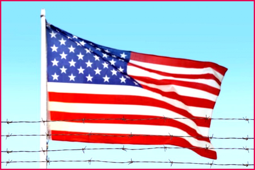 American Flag with Barbed Wire