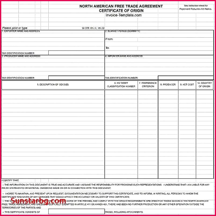 nafta certificate of origin new nafta certificate origin form gallery certificate origin template of nafta certificate of origin