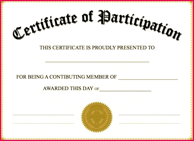 Certificate Participation Templates printable Certificate Participation