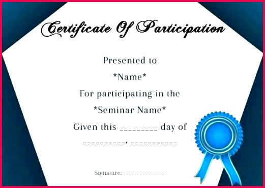 certificate of participation template stock seminar invitation powerpoint