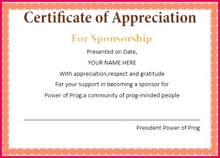 thank you letter for sponsors sample of appreciation certificate to sponsorship thank you letter template sponsorship letter template for tourist visa sample of appreciation certificate to sponsor fre