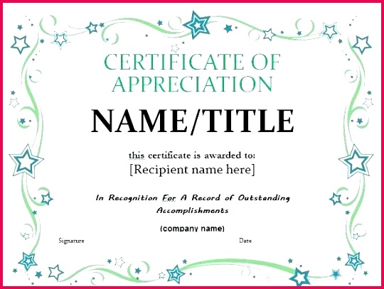 free certificate of appreciation thanks template google docs