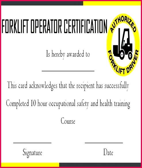 forklift training certificate template forklift certificate template cards forklift certification card template forklift certification template free
