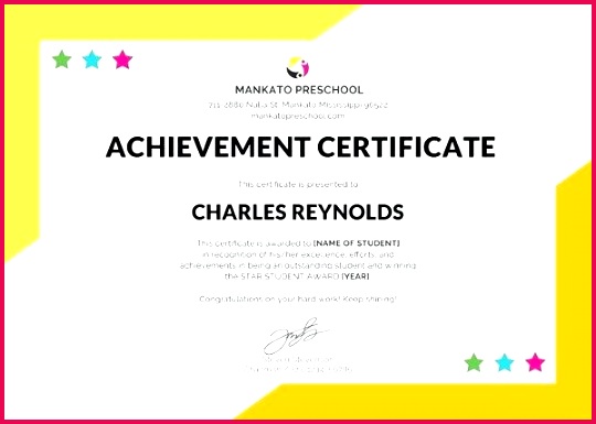 preschool internship certificate template templates free website