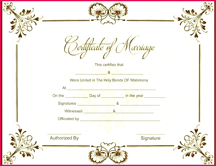 marriage certificate template free