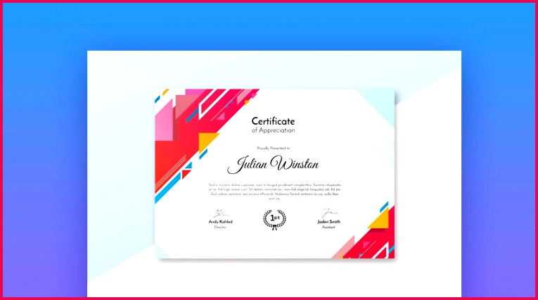 Abstract Certification Template Envato Elements