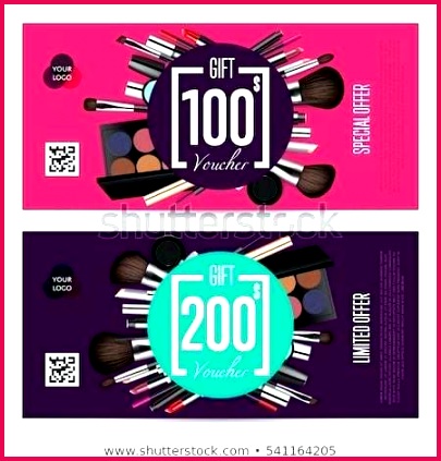 makeup t certificate template cosmetics voucher coupon stock vector royalty make up free