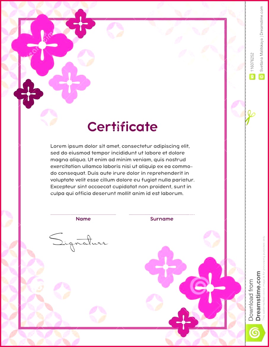 vector certificate template japanese modern style beauty salon yoga spa makeup diploma cherry flower circles ornament vector