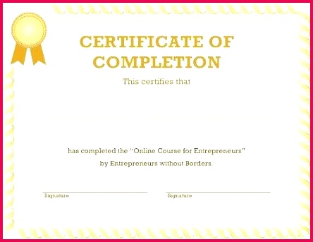 pletion certificate templates plain template blank stock free