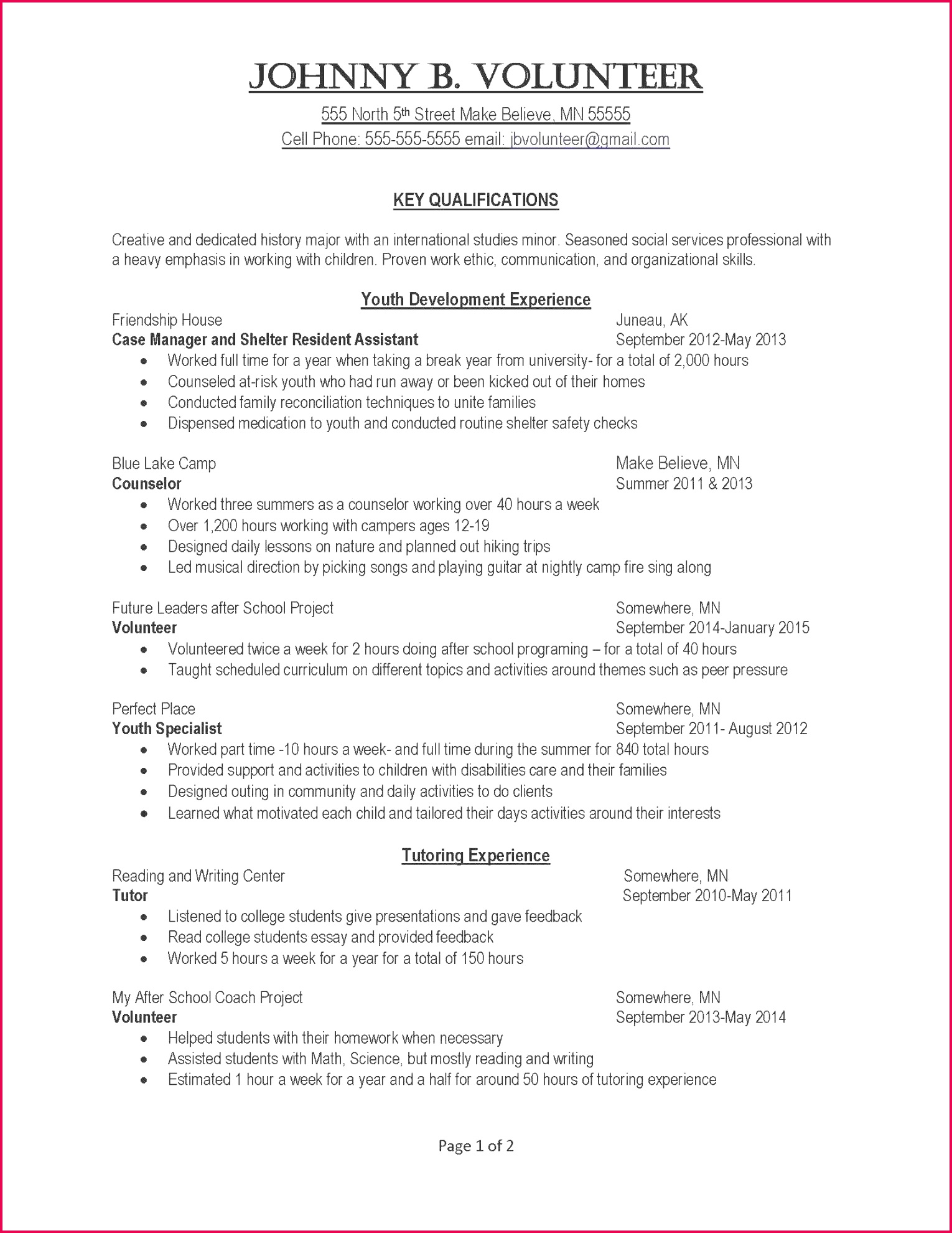 sample pta resume simple