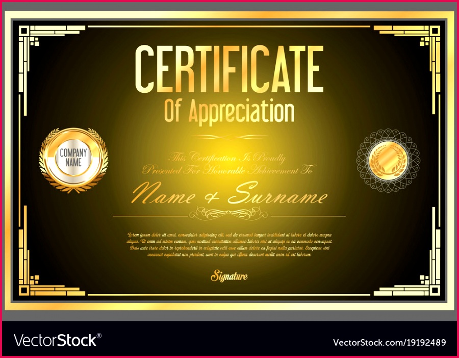 certificate retro design template 16 vector