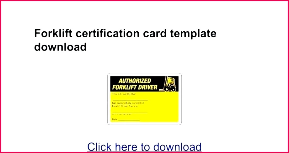 forklift certification wallet card template free training printable f