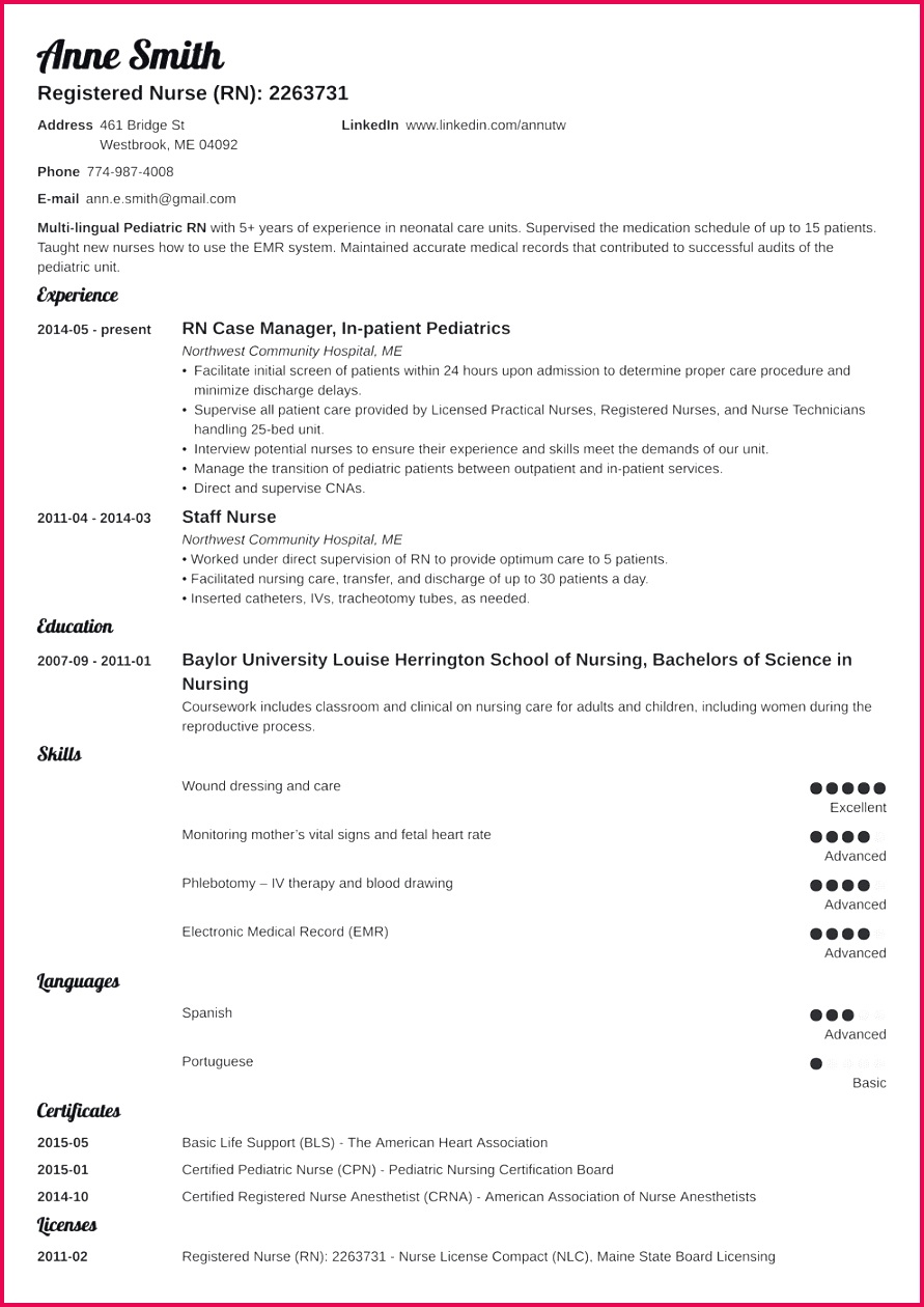 nursing resume template valera