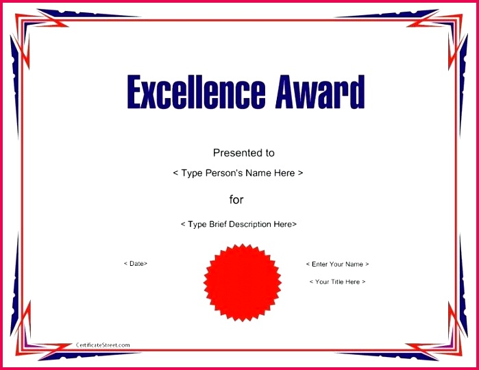 award certificate template for excellence street templates