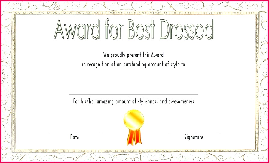 best dressed certificate template 7 templates employee for award
