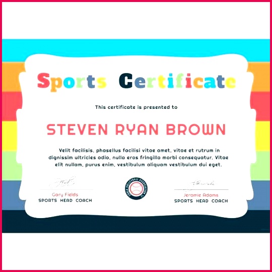 award certificate template word format childrens product free kids sports