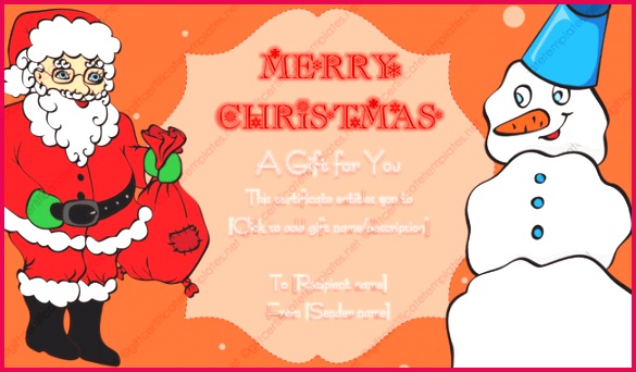 Santa and Snowman Gift Voucher Template