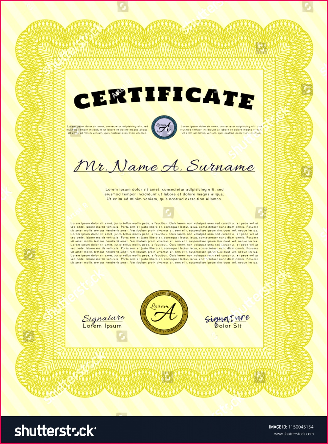 stock vector yellow certificate template or diploma template with quality background detailed nice design
