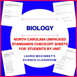 Honors Biology synthesis Worksheets & Teaching Resources 315315 North Carolina Biology Standards Check Sheet Bundle Package