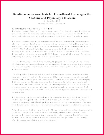 4 Readiness Assurance Tests for Team Based Learning in the Anatomy and Physiology Classroom Julie Dais Okanagan College