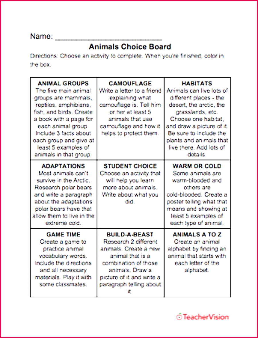 activities to support students to learn about animals