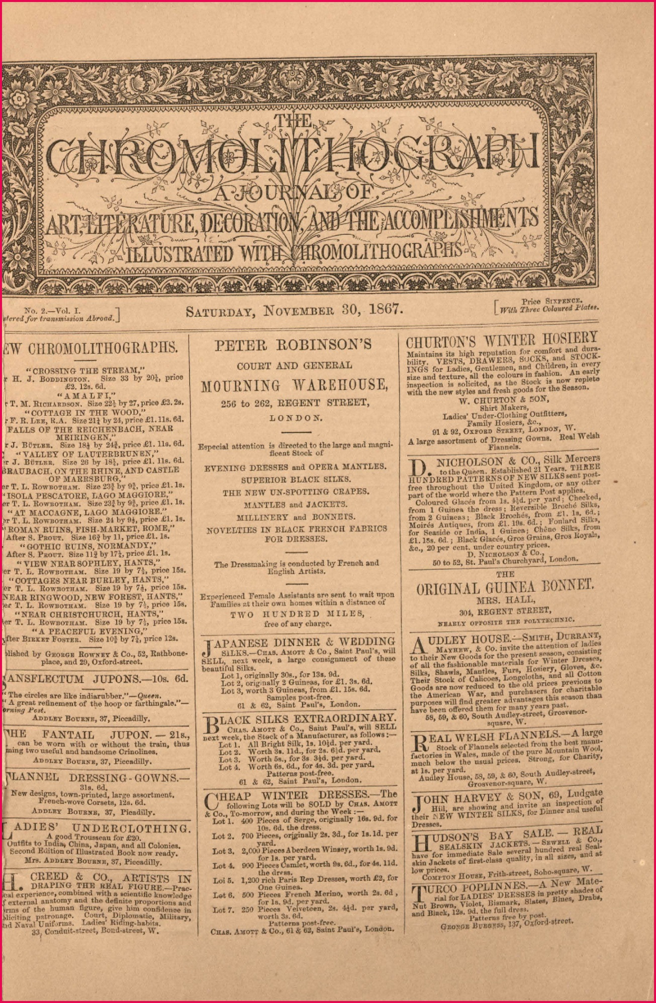 The Chromolithograph Volume 1 Number 2 November 30 1867 Rare 13051995 default