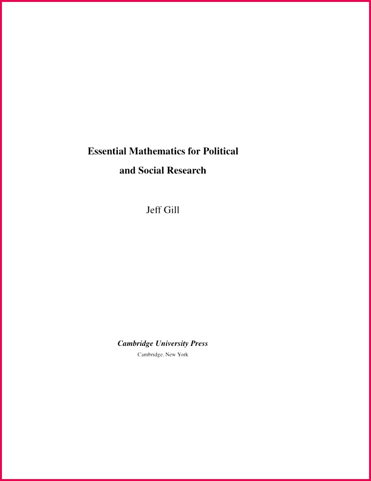 PDF Essential Mathematics for Political and Social Research