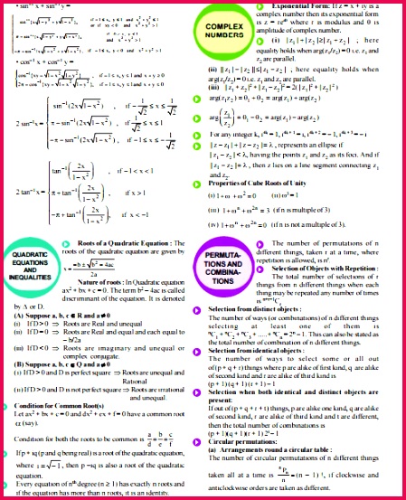 Formula of Quadratic Equation Cube Roots of Unity