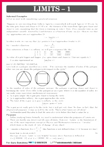 PDF Notes and Assignments for Chapter 13 Limits and Derivatives of Class 11 Maths are available