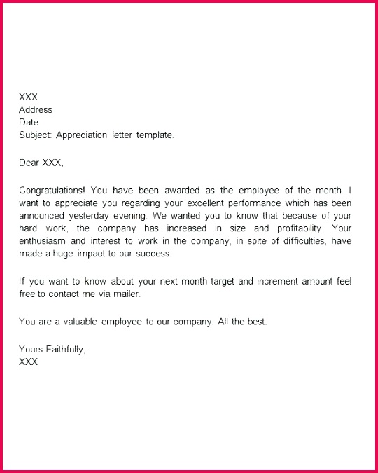 fresh appreciation letter to employee format goodbye email template congratulations award best addiction new lovely ema