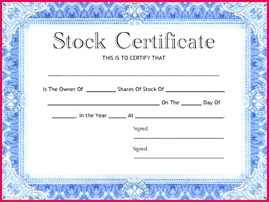 blank corporate stock certificate template shareholder share free uk