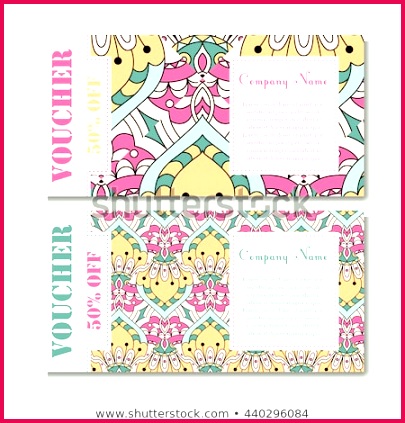 Gift voucher template with mandala Design certificate for sport or yoga center magazine or