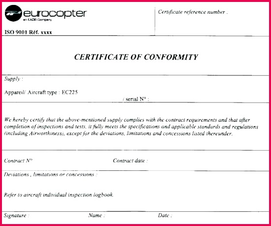 certificate of conformity template general format luxury pliance word land registry