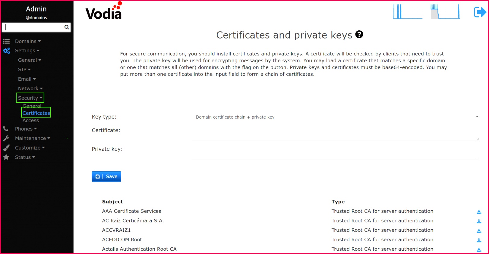 Certificate Management 1622844 admin certs 1
