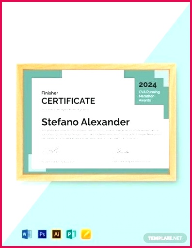 free running award certificate template certificates finisher marathon