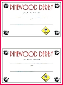 cub scout certificate templates great pinewood derby trophies and certificates sugar bee template