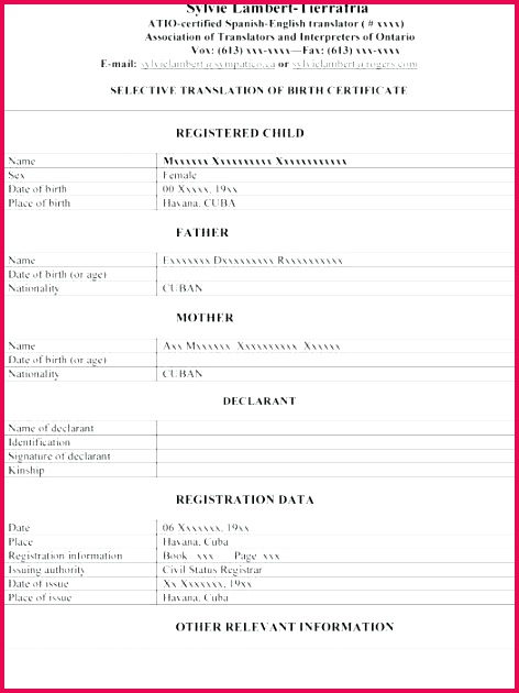 Birth Certificate Translation Template For Immigration Legal Mexican 630472 free marriage certificate template inspirational translation example cuban