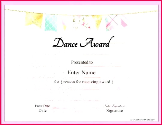 6 Dance Certificate Templates Free 08381 | FabTemplatez