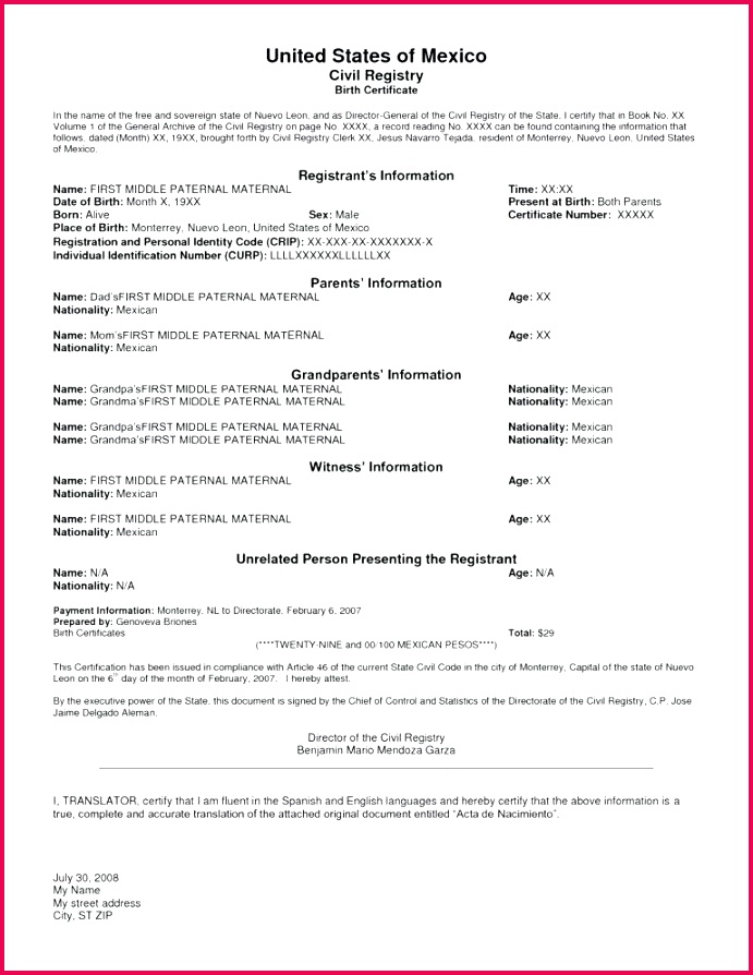 certificate translation template to how a translated