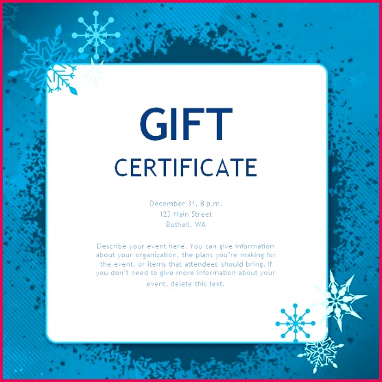 A Blue Christmas Gift Certificate Template