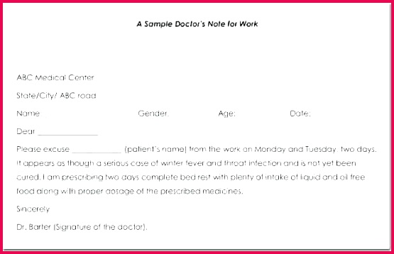 doctors medical certificate letter fit to work sample sick notes note template example for dr uk n