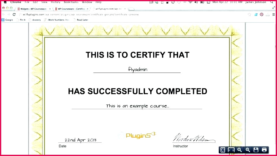 watch sample puter course pletion certificate format training template work