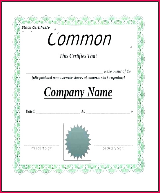 free stock certificate templates word template share printable now mon