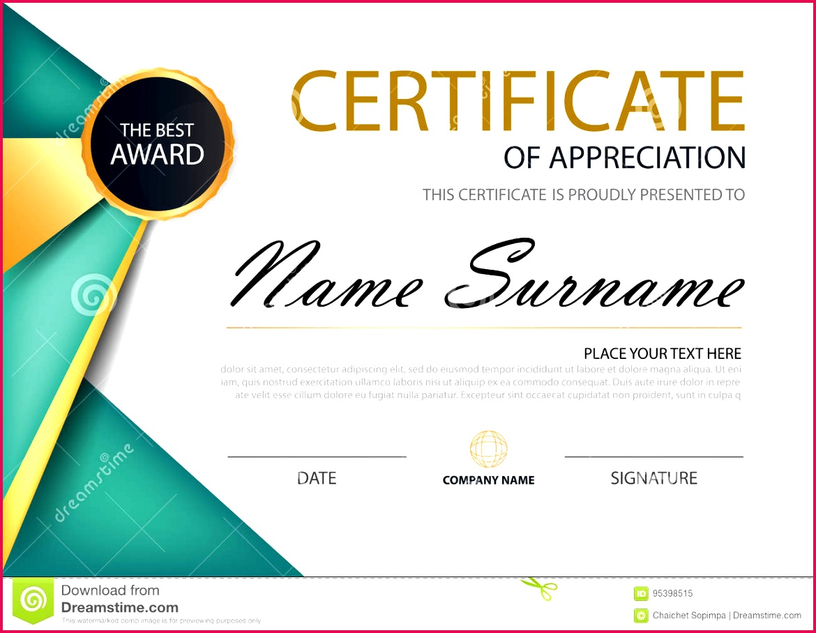 Green and gold Elegance horizontal certificate with Vector illustration white frame certificate template with clean and modern pattern presentation