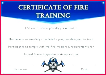 fire certificate templates safety template patrol training templat