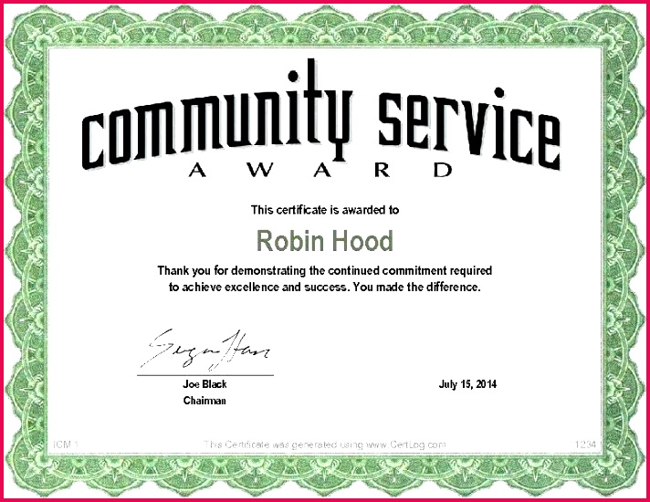 certificate of participation template word munity service award templates doc free te