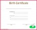 4 Fake Baby Birth Certificate Template