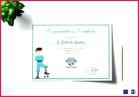 sports award winning congratulation certificate football template free templates winner