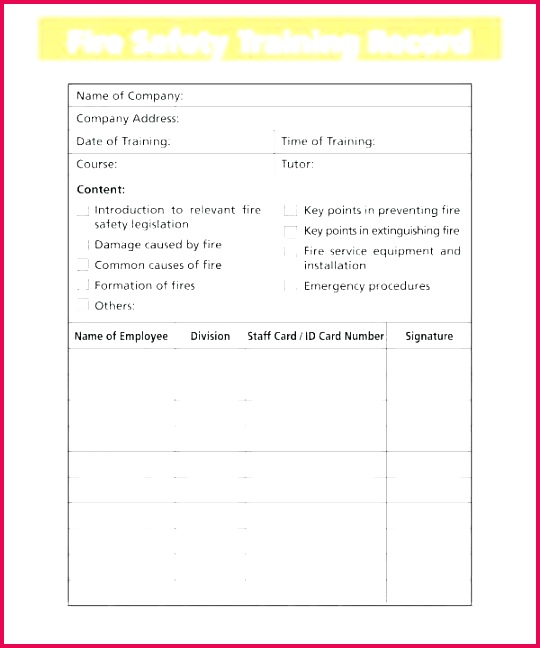 safety training sign in sheet template safety training plan format