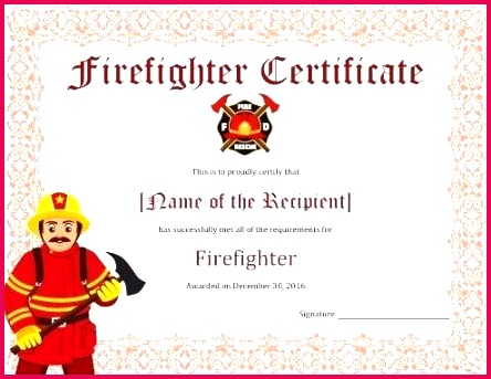 firefighter training certificate template safety fire